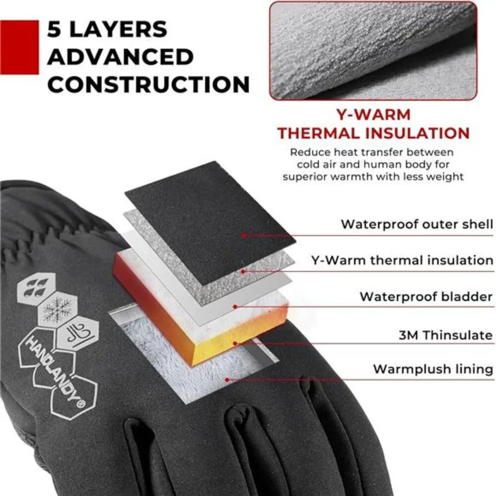 Unisex Winter Gloves Insulated Waterproof Thermal Gloves